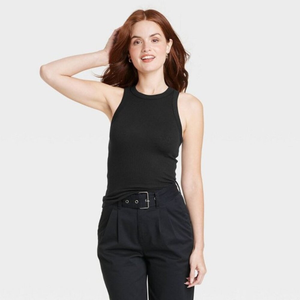 A New Day Slim Fit Ribbed Highneck Tank Top NWOT